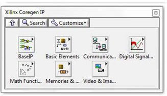 Figure 9. Digital signal processing functions available on an FPGA include math, filtering, trigonometric functions, and video processing